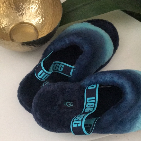 Ugh Fluff Yeah Slide Ombre Blue NWOT - Picture 5 of 5